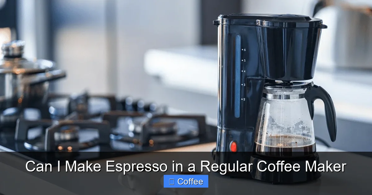 Can I Make Espresso in a Regular Coffee Maker