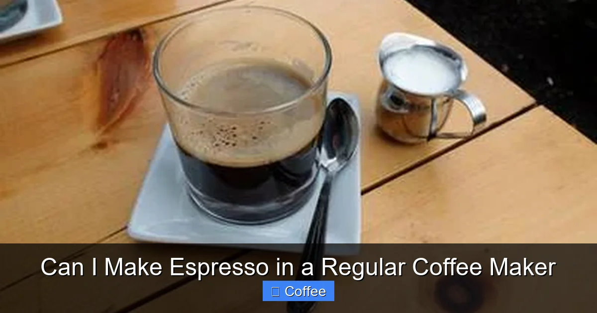 Can I Make Espresso in a Regular Coffee Maker