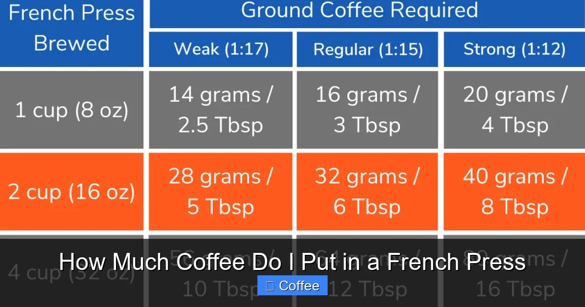 How Much Coffee Do I Put in a French Press