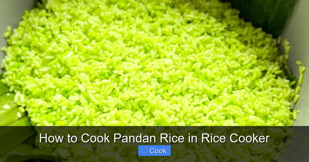 How to Cook Pandan Rice in Rice Cooker