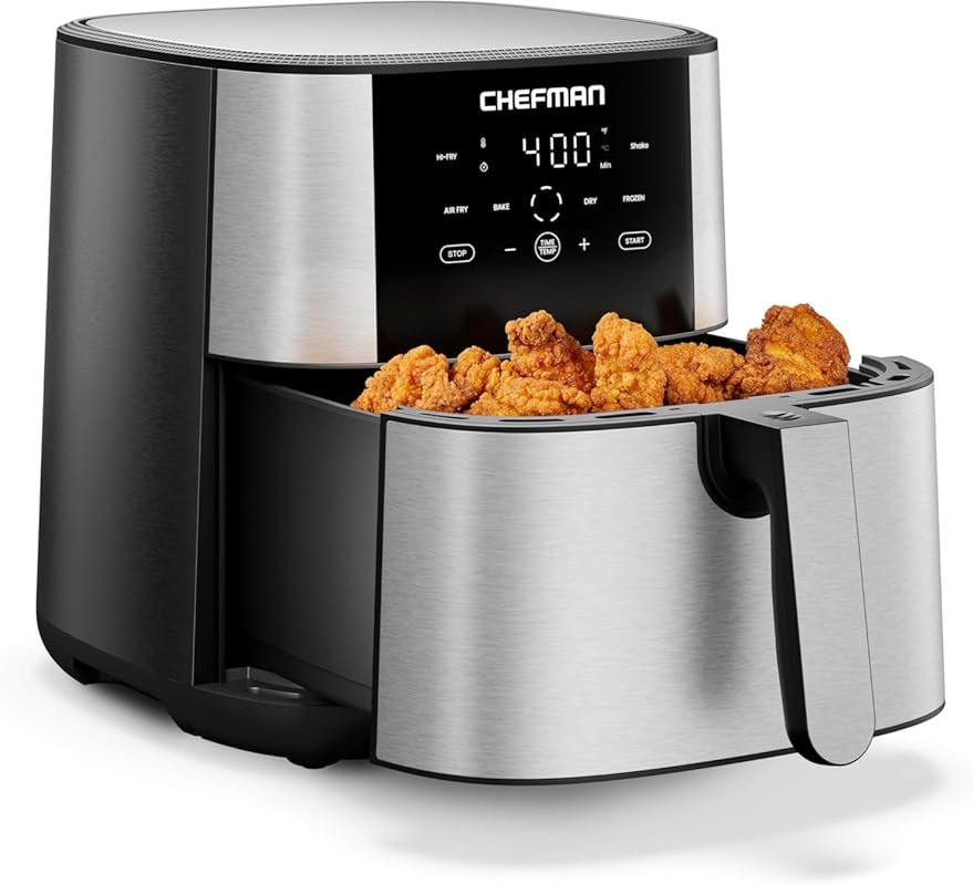 Chefman 8Qt Air Fryer with High-Heat Crisping XL Nonstick Basket and S