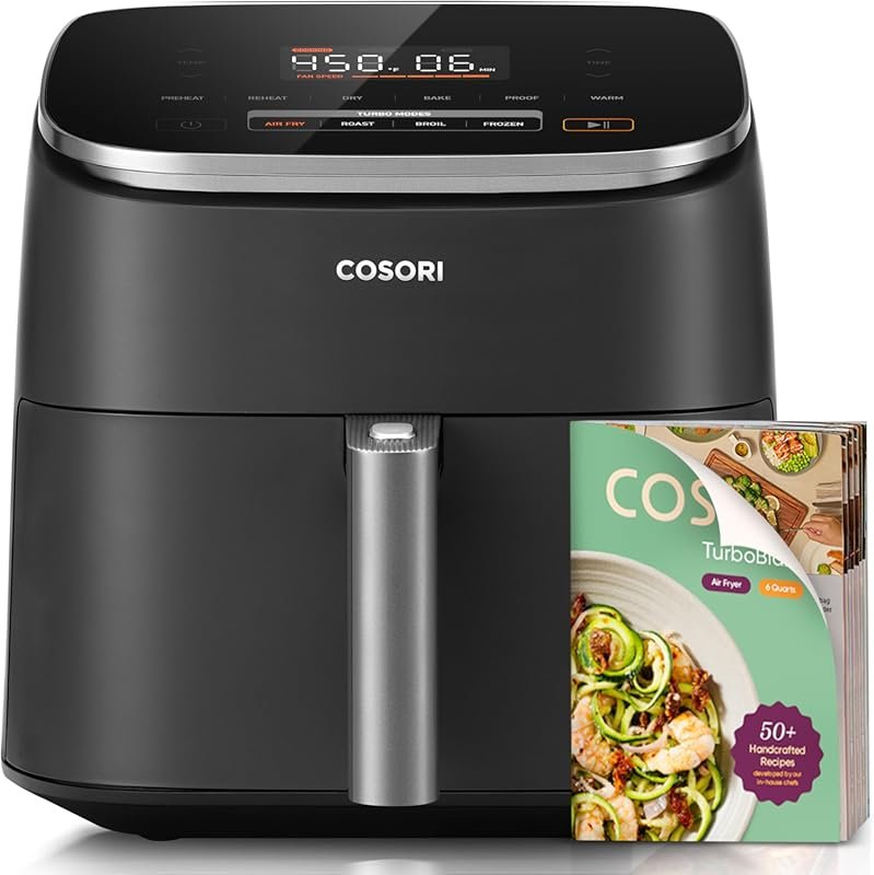 Cosori 6-Quart Air Fryer with Precise Temperature Control and Multiple