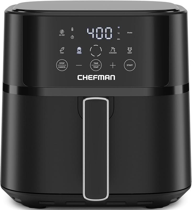 Chefman 6 Qt Compact Air Fryer with Touchscreen Controls and Crisp Res
