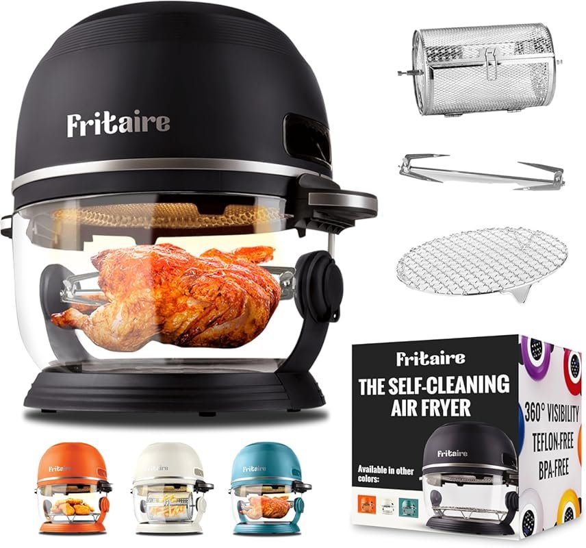Non Toxic Air Fryer™ - Glass AirFryer 5 Quart w/ 360 Visibility, Self-
