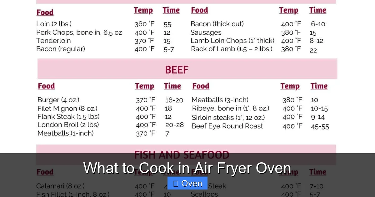 What to Cook in Air Fryer Oven